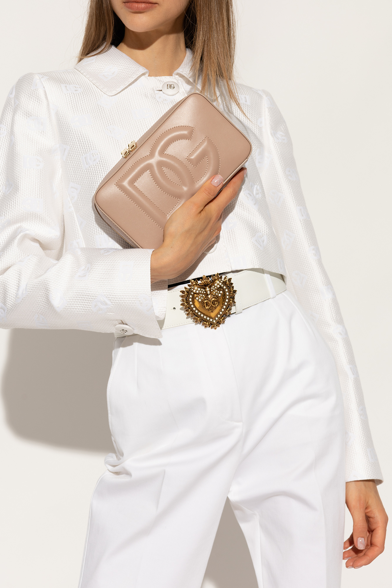 ショルダーバッグ・ポシェット Dolce & Gabbana Cream Leather Bag Medium Devotion shoulder bag in Cream for Women